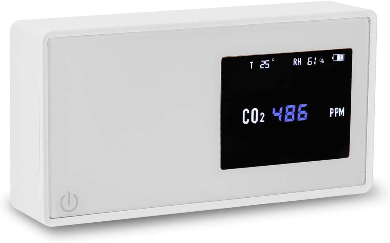 Detector de dióxido de carbono de pantalla duradera de color portátil Detector de carbono blanco 